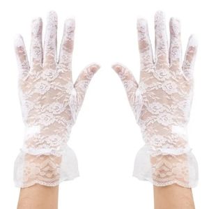 Frilly White Lace Gloves